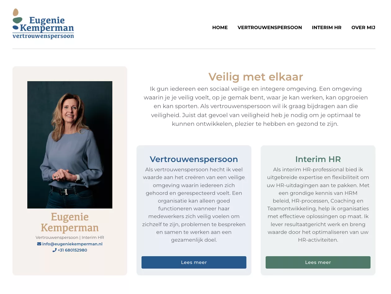 Website van Eugenie Kemperman